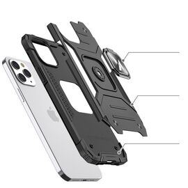 Wozinsky Ring Armor case for iPhone 14 Pro armored cover magnetic holder ring silver - Apple Cases - Cases - Techbox