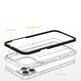 Clear 3in1 case for iPhone 14 Plus silicone cover with frame blue - Apple Cases - Cases - Techbox