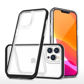 Clear 3in1 case for iPhone 14 Pro Max silicone cover with frame black - Apple Cases - Cases - Techbox