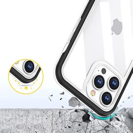 Clear 3in1 case for iPhone 14 Pro Max silicone cover with frame red - Apple Cases - Cases - Techbox