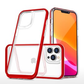 Clear 3in1 case for iPhone 14 Pro silicone cover with frame red - Apple Cases - Cases - Techbox