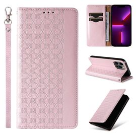 Magnet Strap Case Case for iPhone 14 Pro Flip Wallet Mini Lanyard Stand Pink - Apple Cases - Cases - Techbox