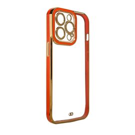 Fashion Case for iPhone 12 Pro Gold Frame Gel Cover Red - Apple Cases - Cases - Techbox