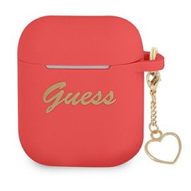 Guess GUA2LSCHSR AirPods cover red/red Silicone Charm Heart Collection | Techbox