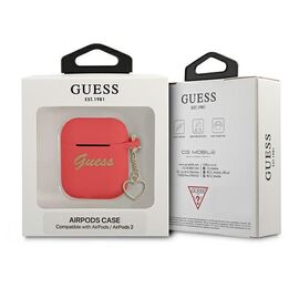 Guess GUA2LSCHSR AirPods cover red/red Silicone Charm Heart Collection | Techbox