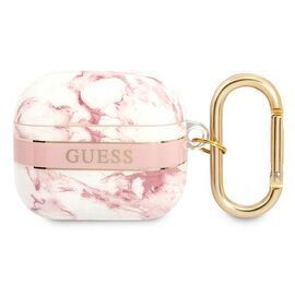 Guess GUA3HCHMAP AirPods 3 cover pink/pink Marble Strap Collection | Techbox