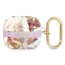 Guess GUA3HHFLU AirPods 3 cover purple/purple Flower Strap Collection | Techbox