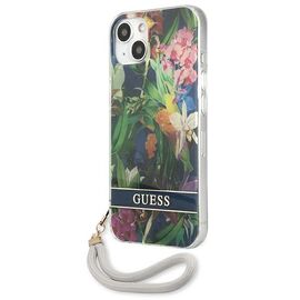 Guess GUHCP13SHFLSB iPhone 13 mini 5.4" blue/blue hardcase Flower Strap | Techbox