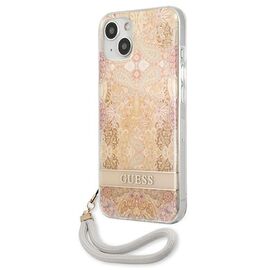 Guess GUHCP13SHFLSD iPhone 13 mini 5.4" gold/gold hardcase Flower Strap | Techbox