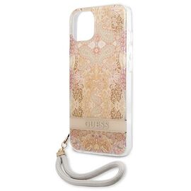 Guess GUHCP13SHFLSD iPhone 13 mini 5.4" gold/gold hardcase Flower Strap | Techbox