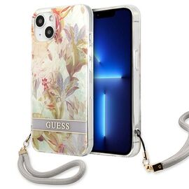 Guess GUHCP13SHFLSU iPhone 13 mini 5.4" purple/purple hardcase Flower Strap | Techbox