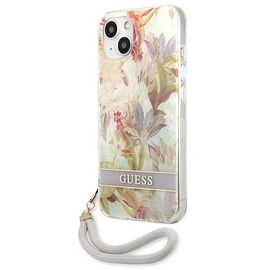 Guess GUHCP13SHFLSU iPhone 13 mini 5.4" purple/purple hardcase Flower Strap | Techbox