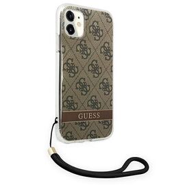 Guess GUOHCN61H4STW iPhone 11 br&Auml;&hellip;zowy/brown hardcase 4G Print Strap - Apple Cases - Cases - Techbox