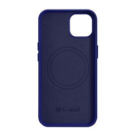 iCarer Litchi Premium Leather Case iPhone 14 Magnetic Leather Case with MagSafe Dark Blue (WMI14220709-DB) | Techbox