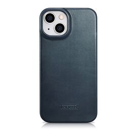 iCarer CE Oil Wax Premium Leather Folio Case iPhone 14 Plus magnetic flip case MagSafe blue (AKI14220707-BU) | Techbox