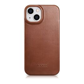 iCarer CE Oil Wax Premium Leather Folio Case iPhone 14 Plus magnetic flip case MagSafe brown (AKI14220707-BN) | Techbox