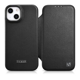 iCarer CE Premium Leather Folio Case iPhone 14 Plus Magnetic Flip Leather Folio Case MagSafe black (WMI14220715-BK) | Techbox