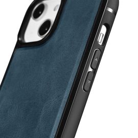 iCarer Leather Oil Wax case covered with natural leather for iPhone 14 Plus blue (WMI14220719-BU) | Techbox