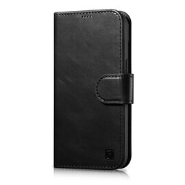 iCarer Oil Wax Wallet Case 2in1 Cover iPhone 14 Plus Anti-RFID Leather Flip Case Black (WMI14220723-BK) | Techbox