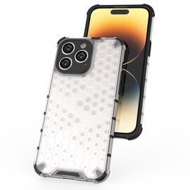 Honeycomb case for iPhone 14 Pro armored hybrid cover transparent | Techbox
