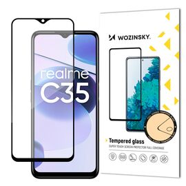 Wozinsky super tough Full Glue Full Glue Full Screen Tempered Glass with Case Friendly Realme C35 Black Frame | Techbox