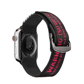 Dux Ducis Strap (Outdoor Version) Apple Watch Ultra Strap, SE, 9, 8, 7, 6, 5, 4, 3, 2, 1 (49, 45, 44, 42 mm) Nylon Band Bracelet Black and Red | Techbox