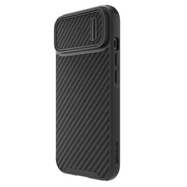 Nillkin Synthetic Fiber S Case iPhone 14 Plus case with camera cover, black | Techbox
