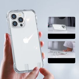 Joyroom Defender Series Case Cover for iPhone 14 Plus Armored Hook Cover Stand Clear (JR-14H3) | Techbox