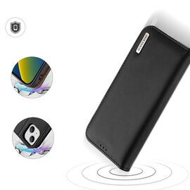 Dux Ducis Hivo Leather Flip Cover Genuine Leather Wallet for Cards and Documents iPhone 14 Plus Black | Techbox