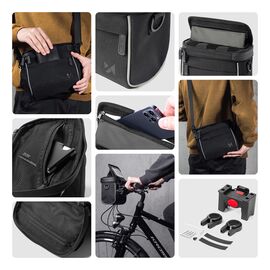 Wozinsky bicycle handlebar bag bike shoulder bag black (WBHBB-01) - Bicycle - Sports & Fitness - Techbox