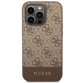 Guess GUHCP14LG4GLBR iPhone 14 Pro 6,1" brązowy/brown hard case 4G Stripe Collection - Apple Cases - Cases - Techbox