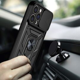 Hybrid Armor Camshield case for iPhone 14 Pro armored case with camera cover blue | Techbox