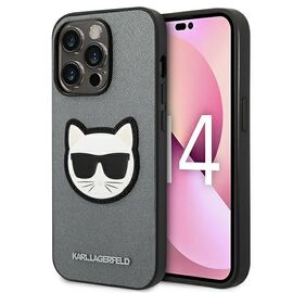 Karl Lagerfeld KLHCP14LSAPCHG iPhone 14 Pro 6,1" hardcase srebrny/silver Saffiano Choupette Head Patch - Apple Cases - Cases - Techbox