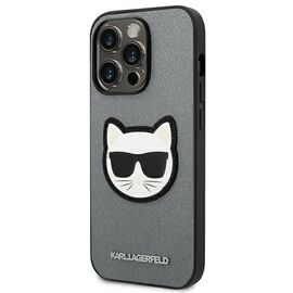 Karl Lagerfeld KLHCP14LSAPCHG iPhone 14 Pro 6,1" hardcase srebrny/silver Saffiano Choupette Head Patch - Apple Cases - Cases - Techbox