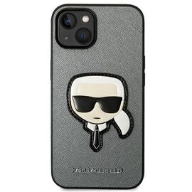 Karl Lagerfeld KLHCP14MSAPKHG iPhone 14 Plus 6,7" srebrny/silver hardcase Saffiano Karl`s Head Patch | Techbox