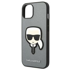 Karl Lagerfeld KLHCP14MSAPKHG iPhone 14 Plus 6,7" srebrny/silver hardcase Saffiano Karl`s Head Patch | Techbox