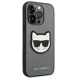 Karl Lagerfeld KLHCP14XSAPCHG iPhone 14 Pro Max 6,7" hardcase srebrny/silver Saffiano Choupette Head Patch - Apple Cases - Cases - Techbox