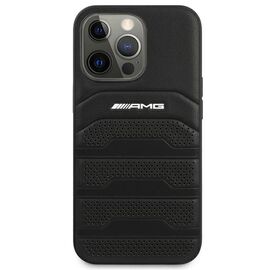 AMG AMHCP14LGSEBK iPhone 14 Pro 6.1 "black / black hardcase Leather Debossed Lines - Apple Cases - Cases - Techbox