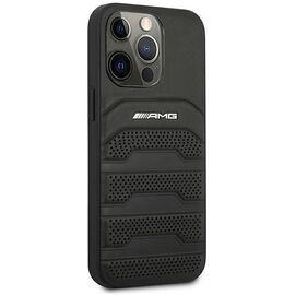 AMG AMHCP14LGSEBK iPhone 14 Pro 6.1 "black / black hardcase Leather Debossed Lines - Apple Cases - Cases - Techbox