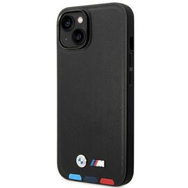 Case BMW BMHMP14S22PTDK iPhone 14 6.1 "black / black Leather Stamp Tricolor Magsafe | Techbox