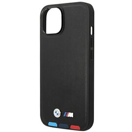 Case BMW BMHMP14S22PTDK iPhone 14 6.1 "black / black Leather Stamp Tricolor Magsafe | Techbox