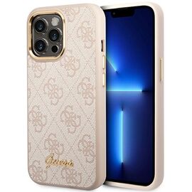 Guess 4G Vintage Gold Logo case for iPhone 14 Pro - pink - Uncategorized Cases (2) - Cases - Techbox