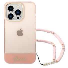 Guess GUHCP14LHGCOHP iPhone 14 Pro 6.1" pink/pink hardcase Translucent Pearl Strap - Apple Cases - Cases - Techbox