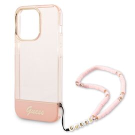 Guess GUHCP14LHGCOHP iPhone 14 Pro 6.1" pink/pink hardcase Translucent Pearl Strap - Apple Cases - Cases - Techbox