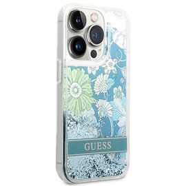 Guess GUHCP14LLFLSN iPhone 14 Pro 6.1" green/green hardcase Flower Liquid Glitter | Techbox