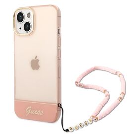 Guess GUHCP14MHGCOHP iPhone 14 Plus 6.7" pink/pink hardcase Translucent Pearl Strap - Apple Cases - Cases - Techbox
