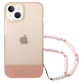Guess GUHCP14MHGCOHP iPhone 14 Plus 6.7" pink/pink hardcase Translucent Pearl Strap - Apple Cases - Cases - Techbox