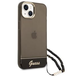 Guess GUHCP14SHGCOHK iPhone 14 6.1 "black / black hardcase Translucent Pearl Strap - Apple Cases - Cases - Techbox