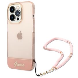 Guess GUHCP14XHGCOHP iPhone 14 Pro Max 6.7" pink/pink hardcase Translucent Pearl Strap - Apple Cases - Cases - Techbox
