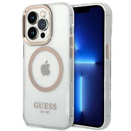 Guess GUHMP14LHTRMD iPhone 14 Pro 6.1 "gold / gold hard case Metal Outline Magsafe - Apple Cases - Cases - Techbox